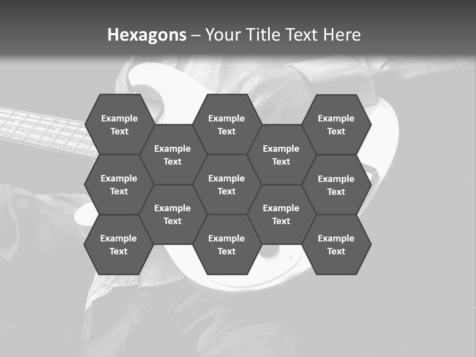 Man Playing Electrical Guitar In Black And White PowerPoint Template