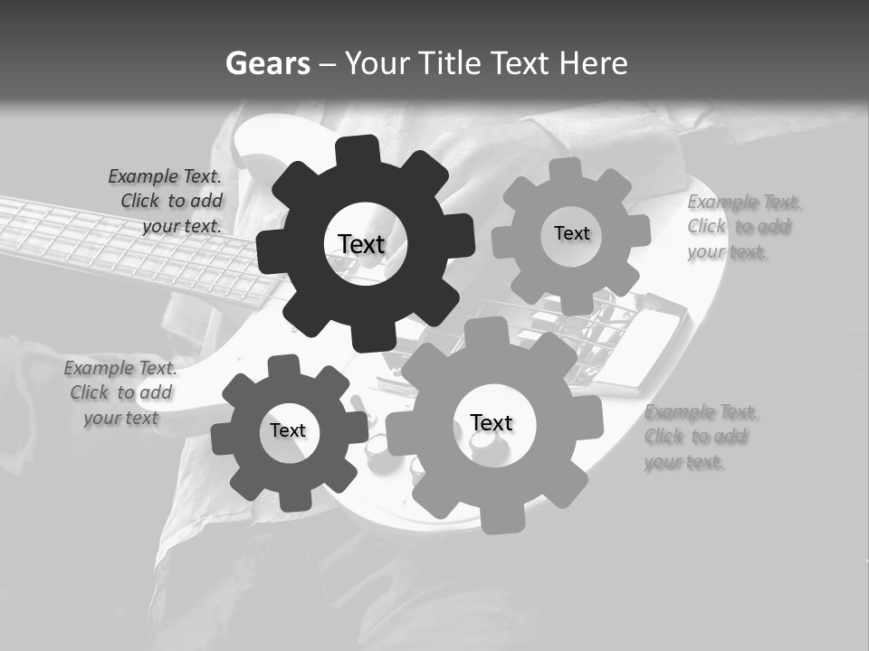 Man Playing Electrical Guitar In Black And White PowerPoint Template