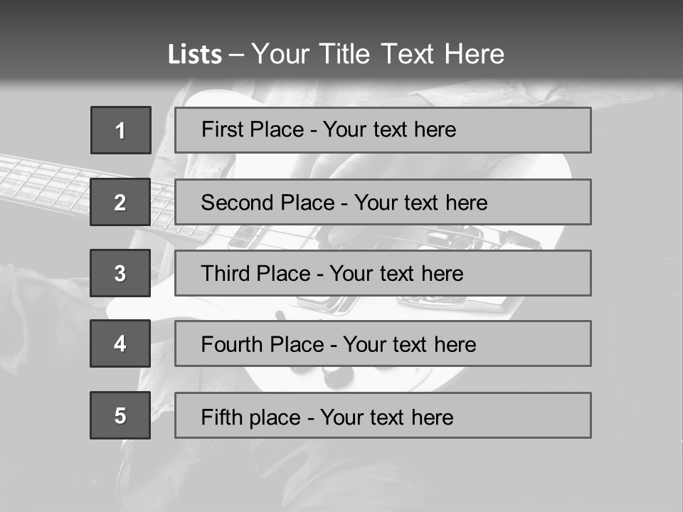 Man Playing Electrical Guitar In Black And White PowerPoint Template