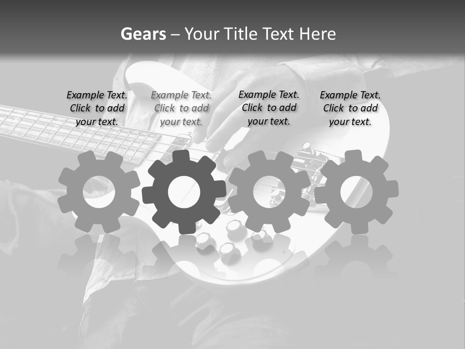 Man Playing Electrical Guitar In Black And White PowerPoint Template