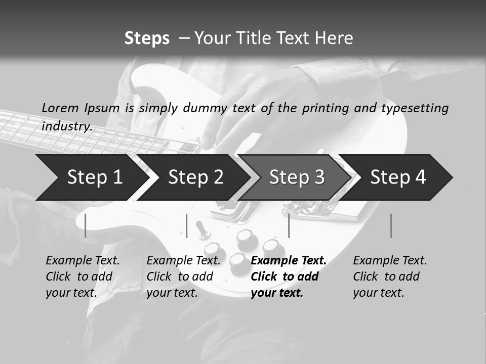 Man Playing Electrical Guitar In Black And White PowerPoint Template