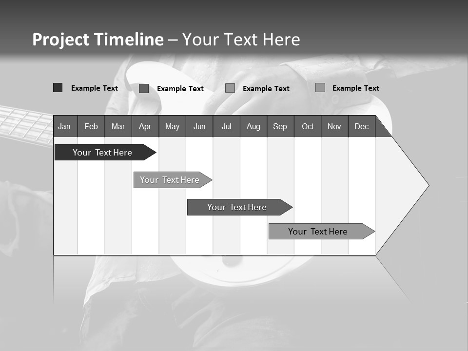 Man Playing Electrical Guitar In Black And White PowerPoint Template