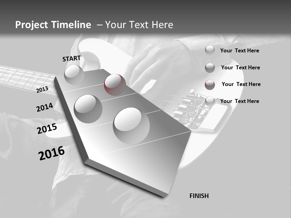 Man Playing Electrical Guitar In Black And White PowerPoint Template