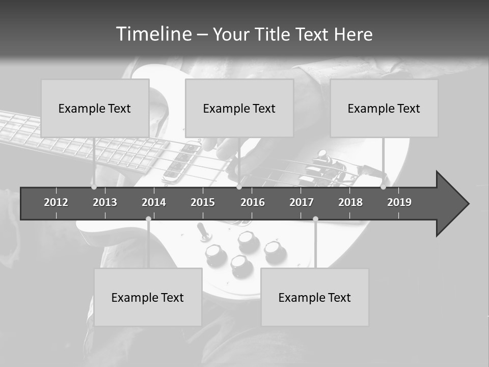 Man Playing Electrical Guitar In Black And White PowerPoint Template