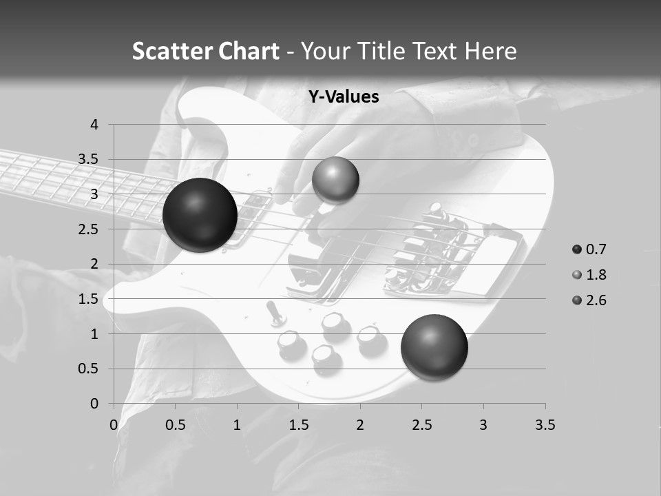 Man Playing Electrical Guitar In Black And White PowerPoint Template