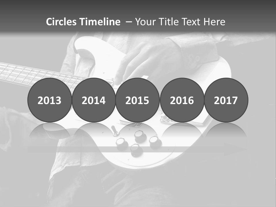 Man Playing Electrical Guitar In Black And White PowerPoint Template