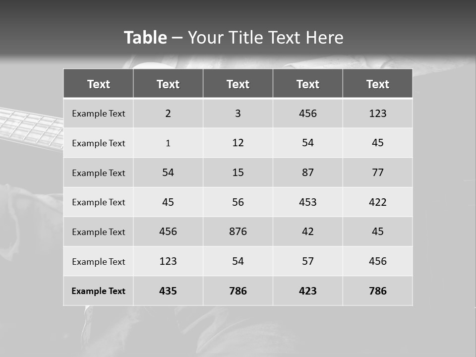 Man Playing Electrical Guitar In Black And White PowerPoint Template