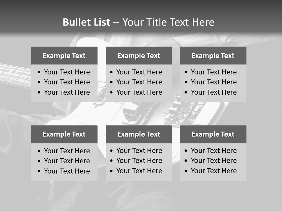 Man Playing Electrical Guitar In Black And White PowerPoint Template