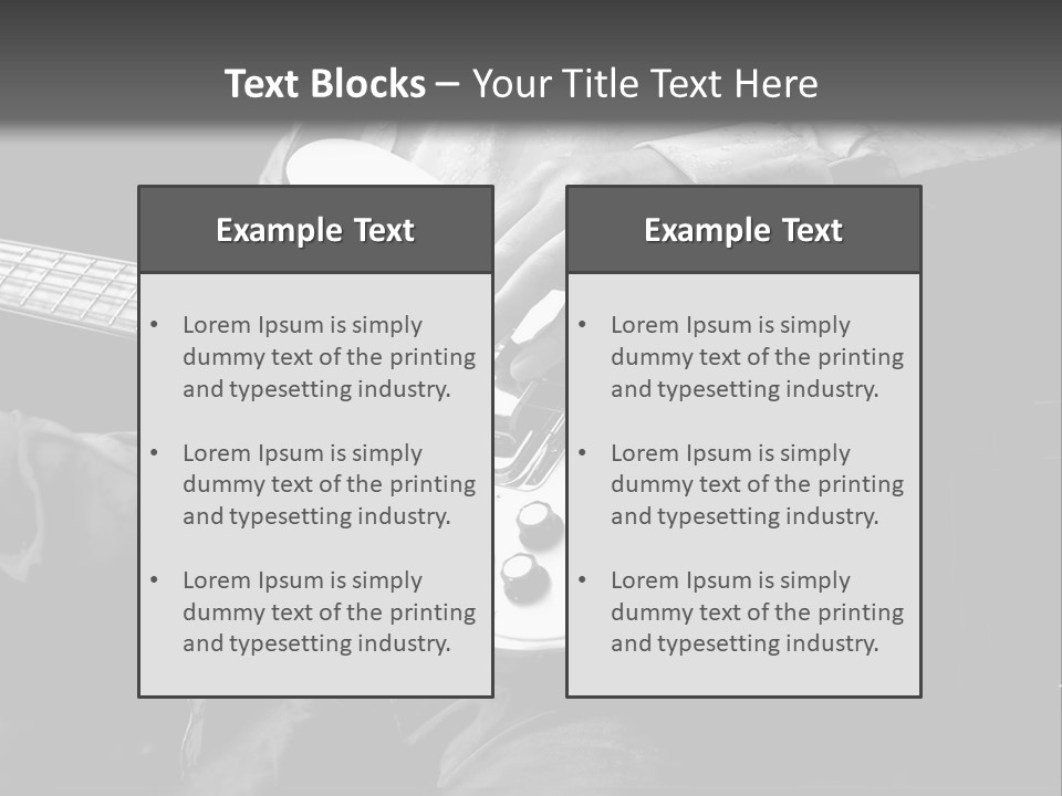 Man Playing Electrical Guitar In Black And White PowerPoint Template
