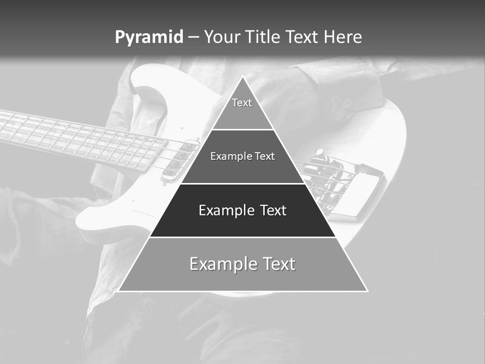 Man Playing Electrical Guitar In Black And White PowerPoint Template