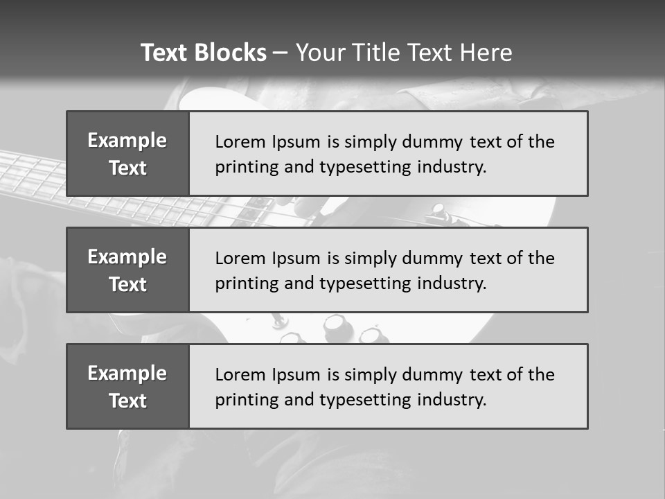 Man Playing Electrical Guitar In Black And White PowerPoint Template