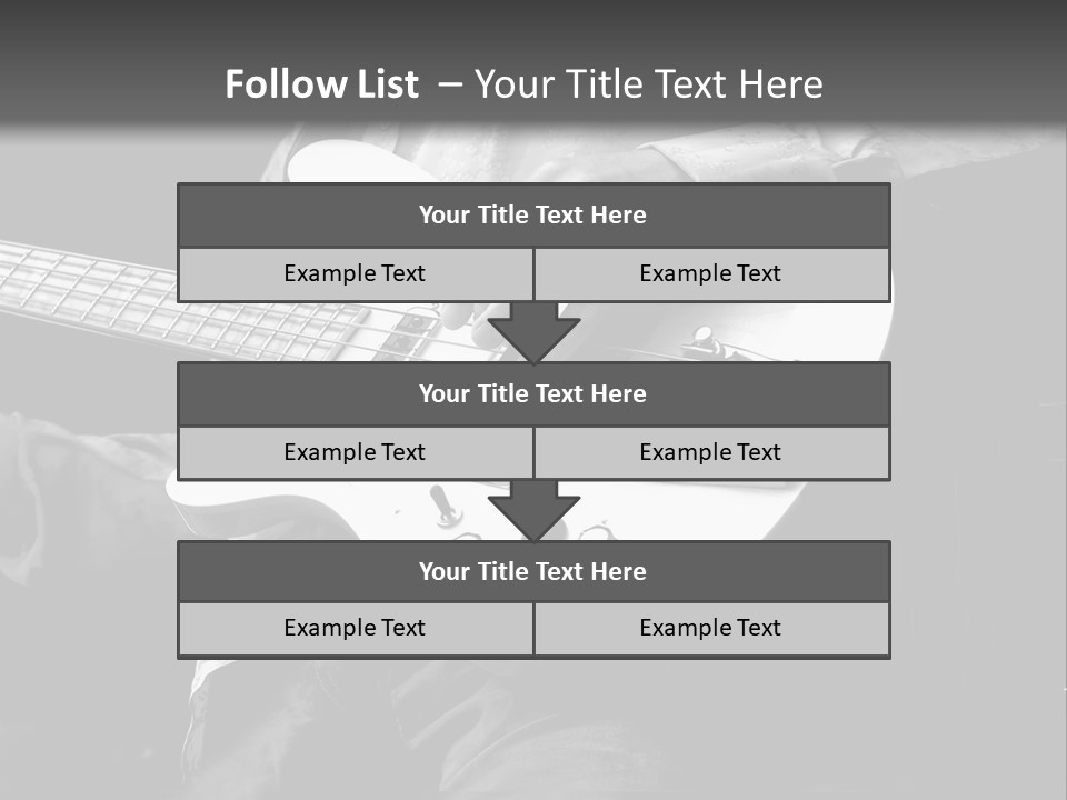 Man Playing Electrical Guitar In Black And White PowerPoint Template