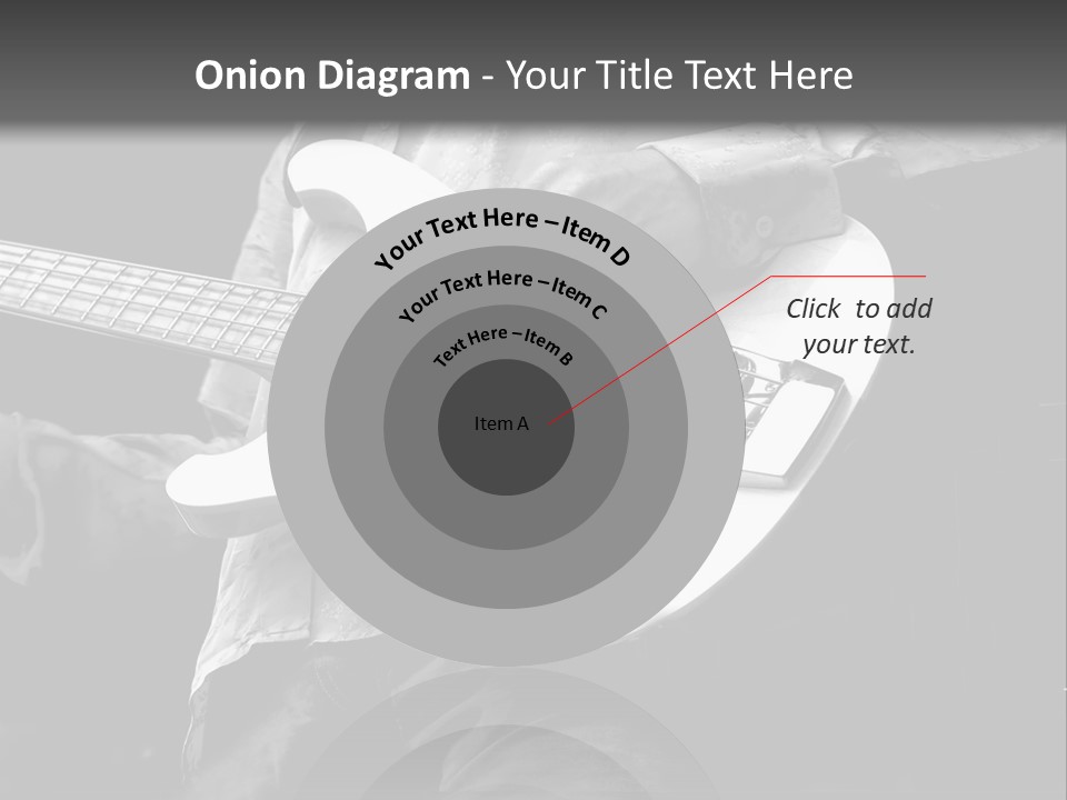 Man Playing Electrical Guitar In Black And White PowerPoint Template