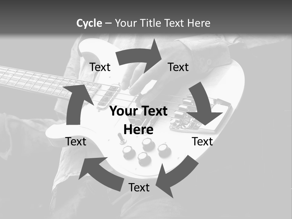 Man Playing Electrical Guitar In Black And White PowerPoint Template