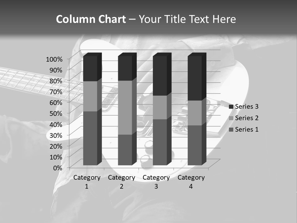 Man Playing Electrical Guitar In Black And White PowerPoint Template