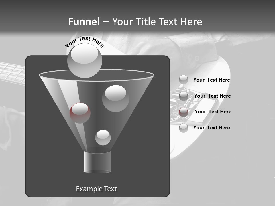 Man Playing Electrical Guitar In Black And White PowerPoint Template