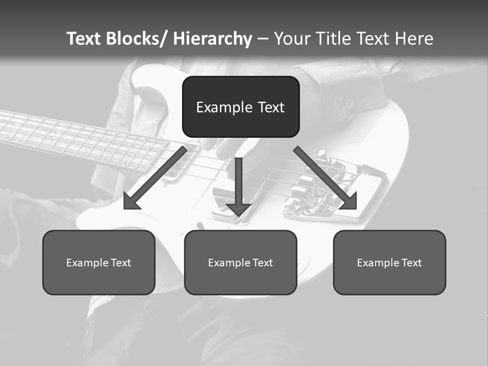 Man Playing Electrical Guitar In Black And White PowerPoint Template