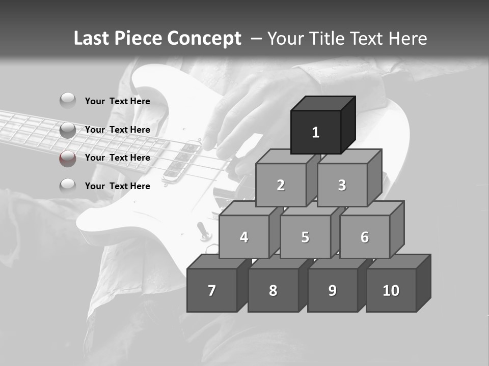 Man Playing Electrical Guitar In Black And White PowerPoint Template