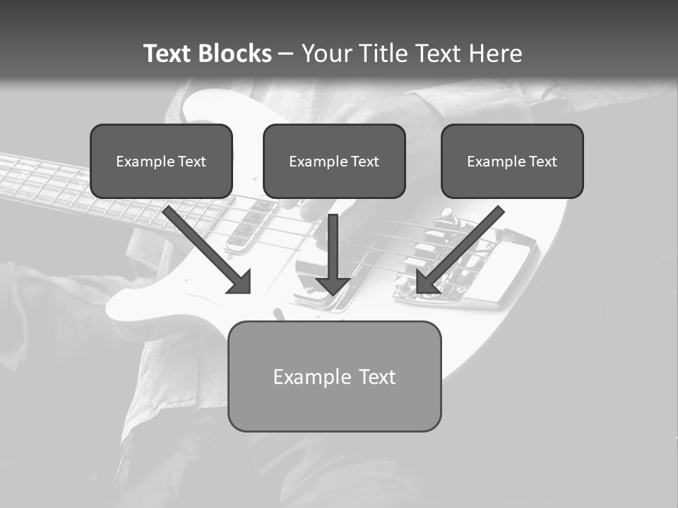 Man Playing Electrical Guitar In Black And White PowerPoint Template