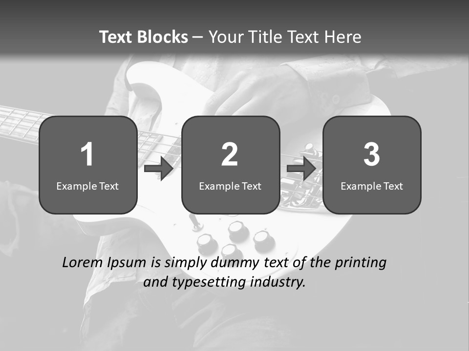 Man Playing Electrical Guitar In Black And White PowerPoint Template