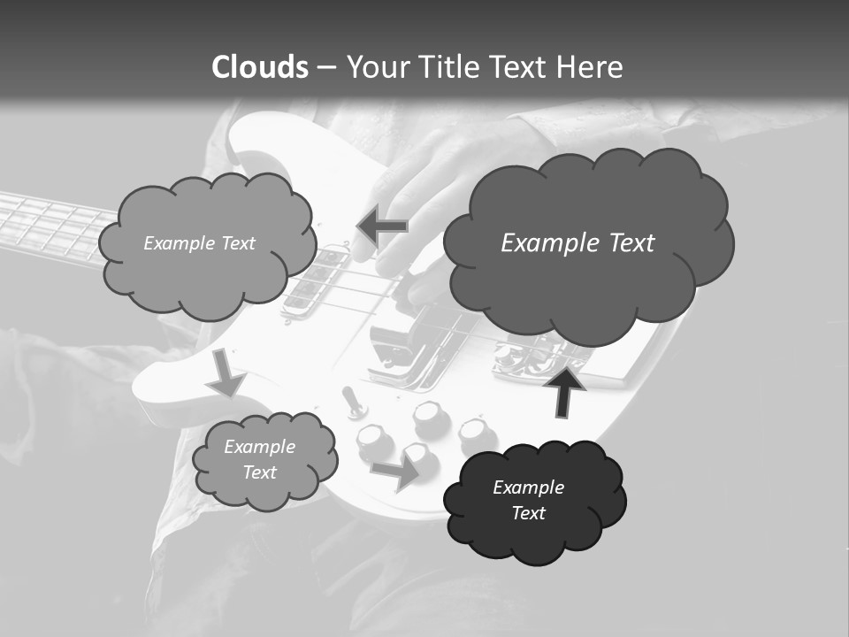 Man Playing Electrical Guitar In Black And White PowerPoint Template