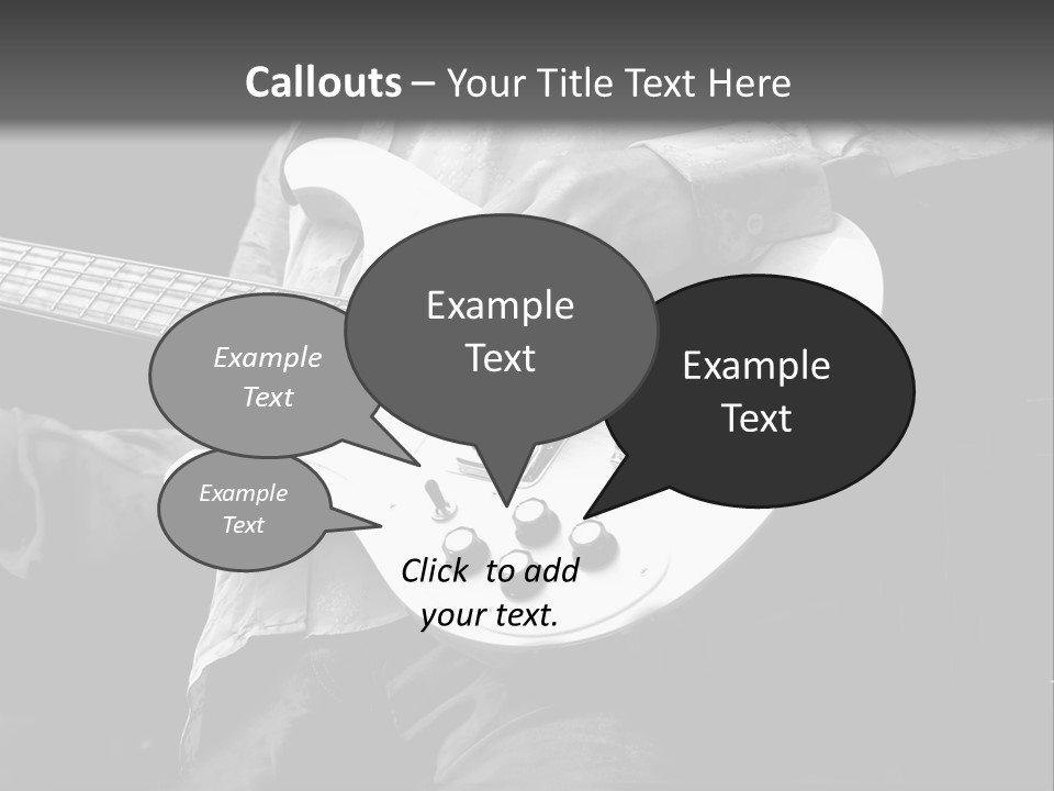 Man Playing Electrical Guitar In Black And White PowerPoint Template