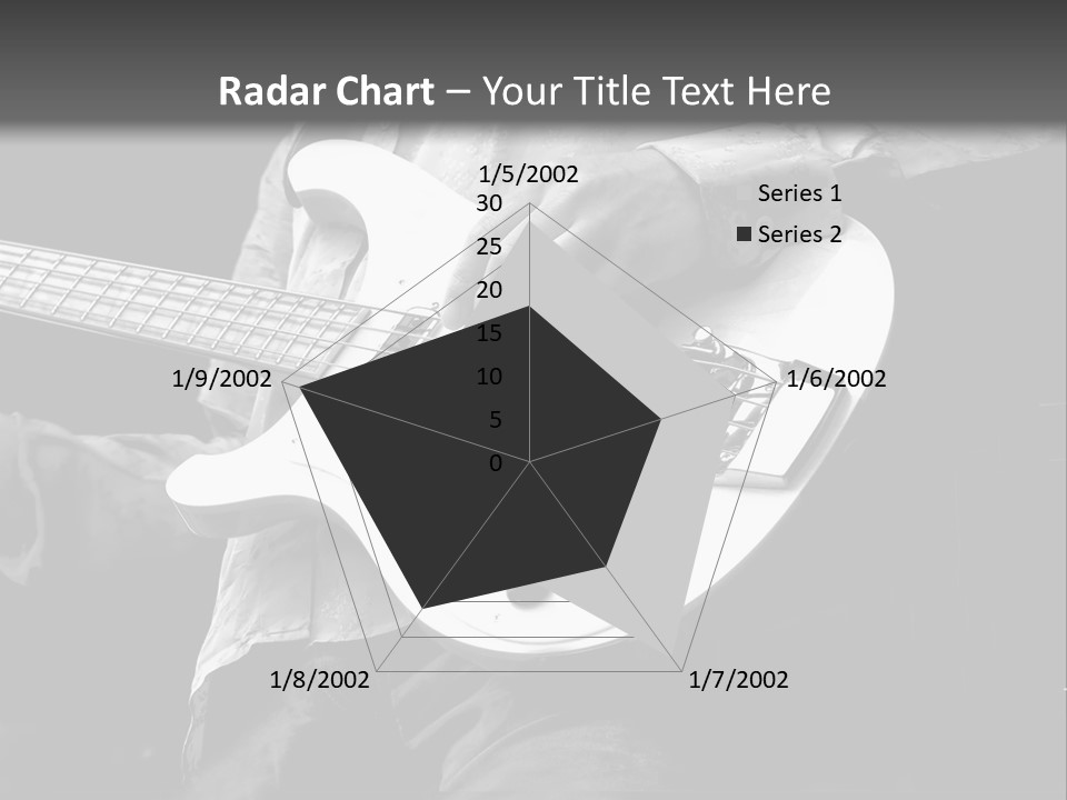 Man Playing Electrical Guitar In Black And White PowerPoint Template