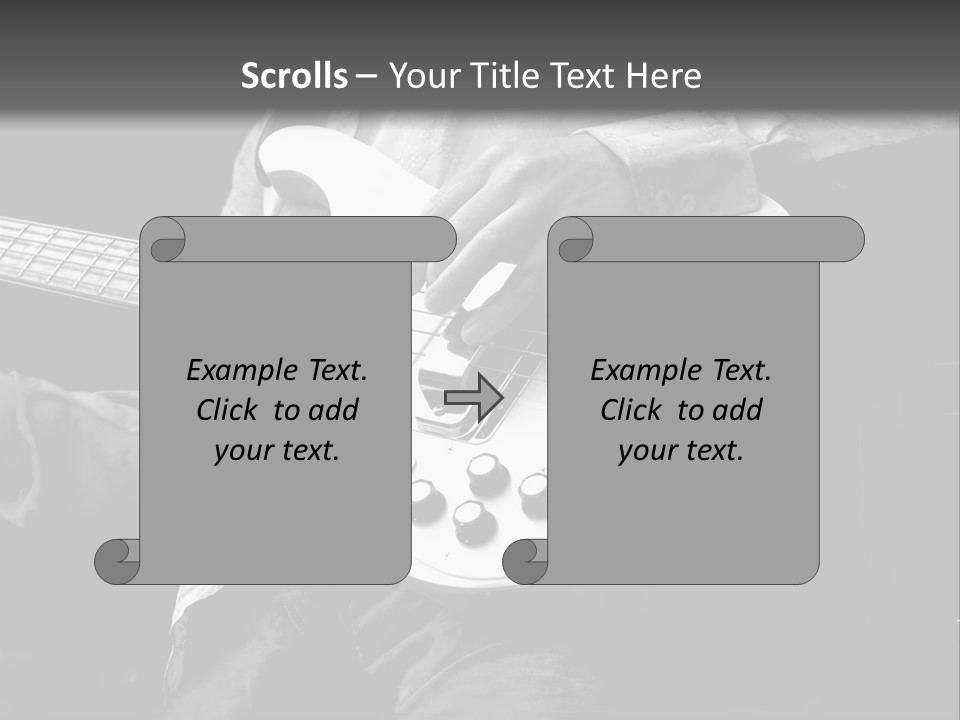 Man Playing Electrical Guitar In Black And White PowerPoint Template