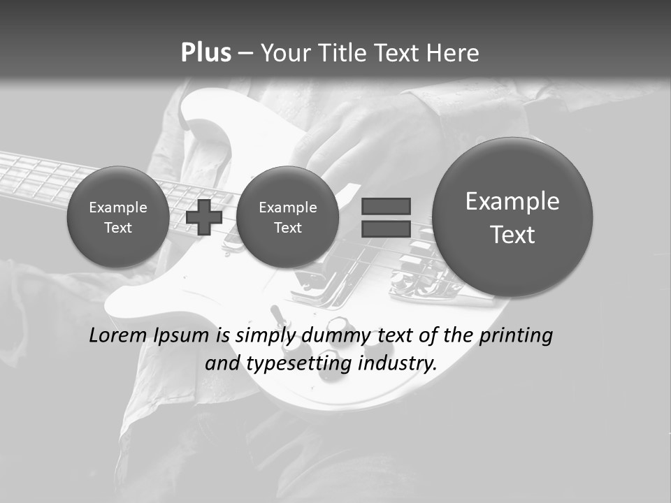Man Playing Electrical Guitar In Black And White PowerPoint Template