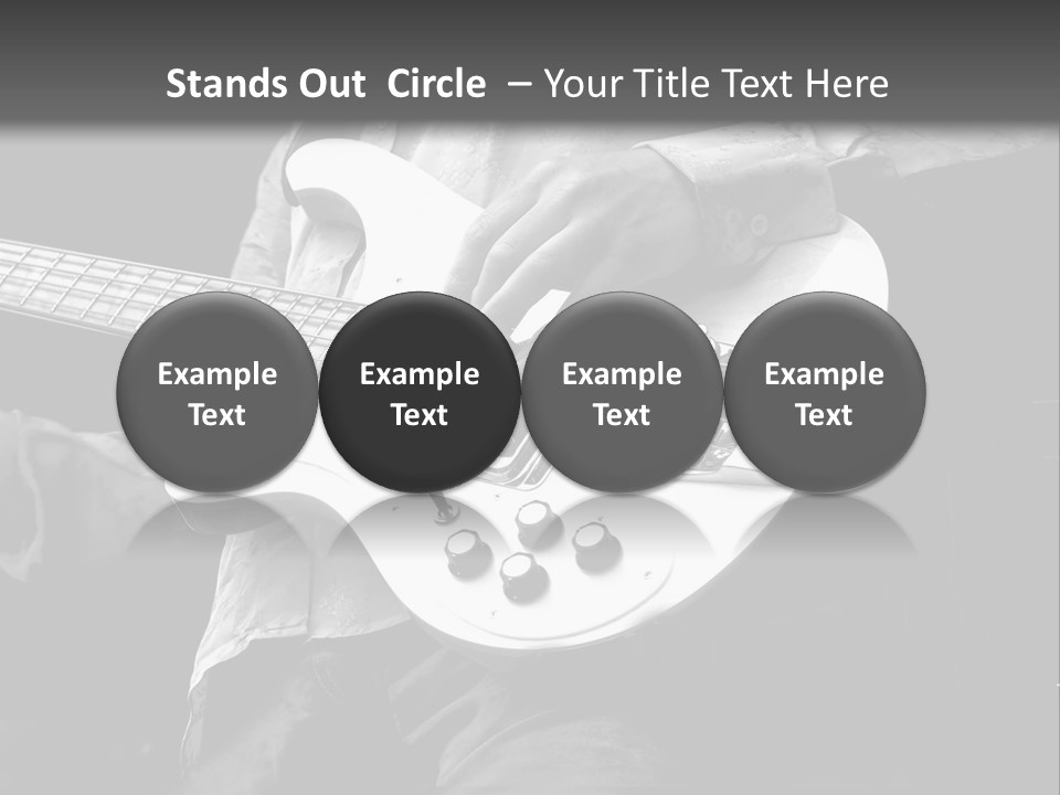 Man Playing Electrical Guitar In Black And White PowerPoint Template