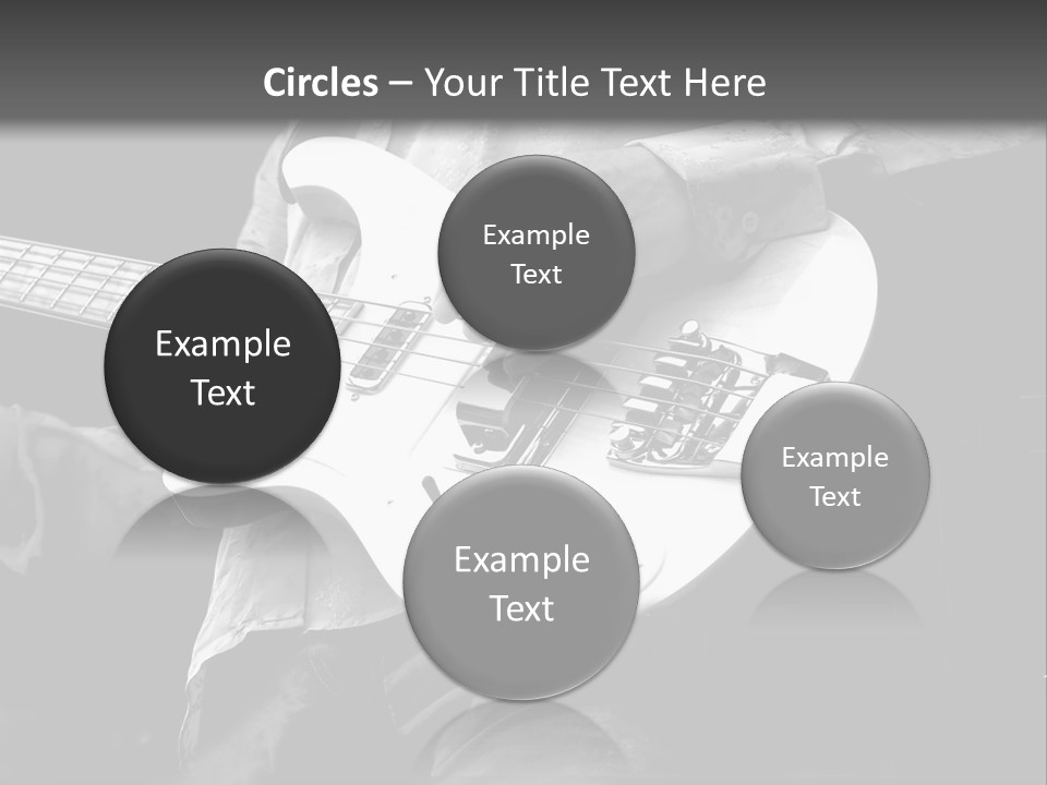 Man Playing Electrical Guitar In Black And White PowerPoint Template