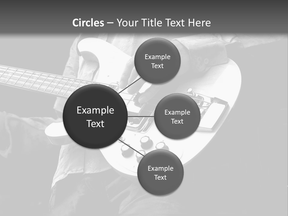 Man Playing Electrical Guitar In Black And White PowerPoint Template
