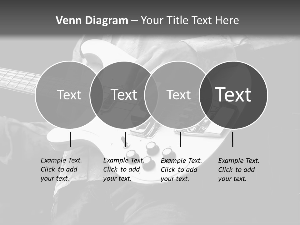 Man Playing Electrical Guitar In Black And White PowerPoint Template