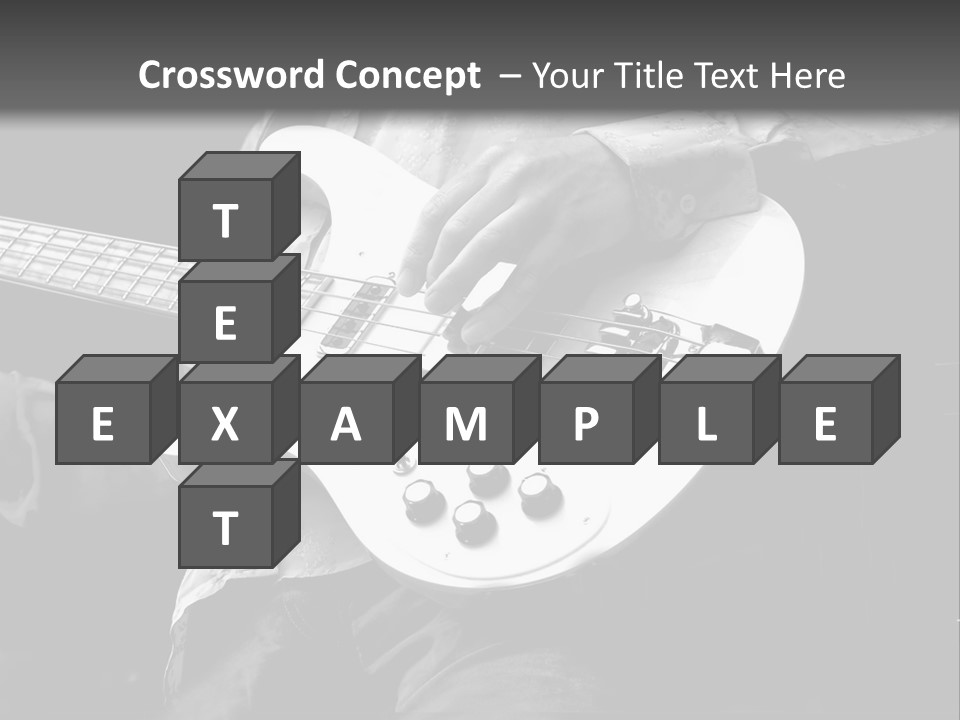 Man Playing Electrical Guitar In Black And White PowerPoint Template