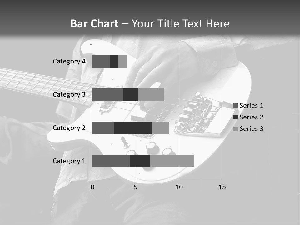 Man Playing Electrical Guitar In Black And White PowerPoint Template