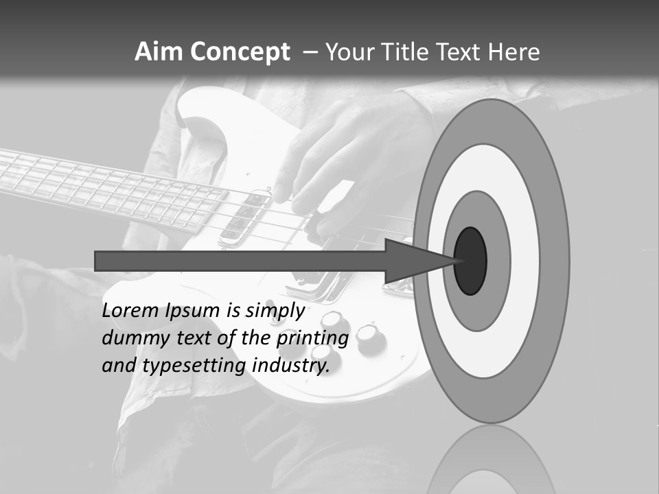 Man Playing Electrical Guitar In Black And White PowerPoint Template
