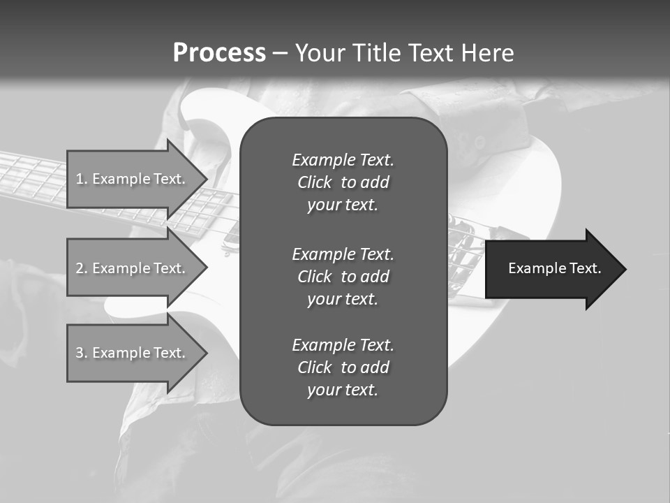 Man Playing Electrical Guitar In Black And White PowerPoint Template