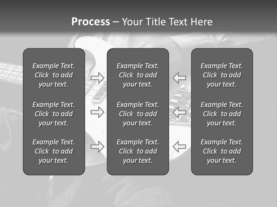 Man Playing Electrical Guitar In Black And White PowerPoint Template