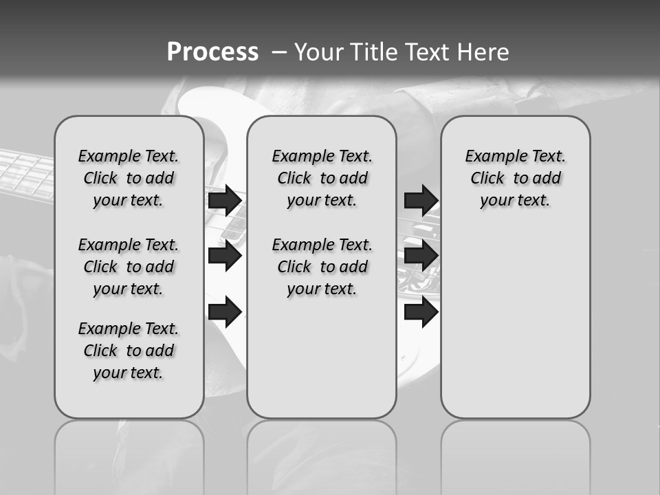 Man Playing Electrical Guitar In Black And White PowerPoint Template