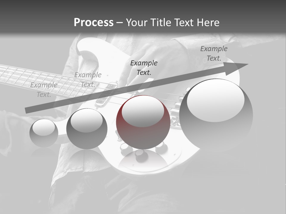 Man Playing Electrical Guitar In Black And White PowerPoint Template