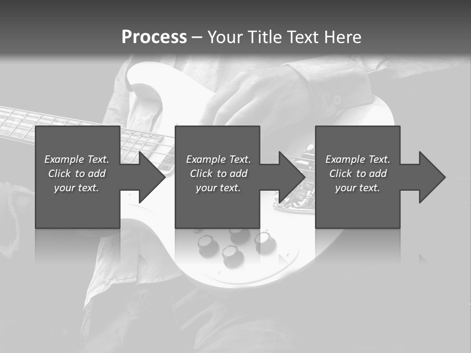 Man Playing Electrical Guitar In Black And White PowerPoint Template