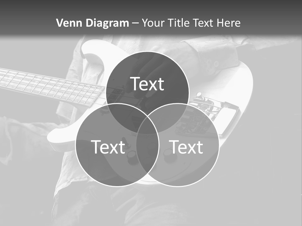 Man Playing Electrical Guitar In Black And White PowerPoint Template