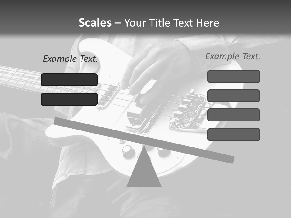 Man Playing Electrical Guitar In Black And White PowerPoint Template