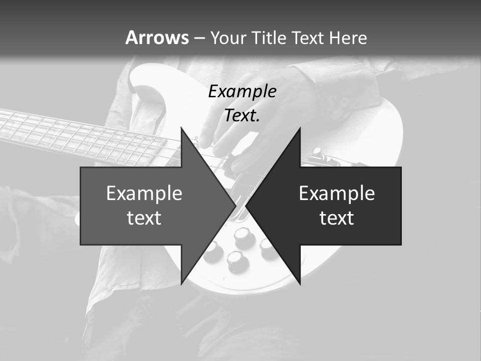 Man Playing Electrical Guitar In Black And White PowerPoint Template