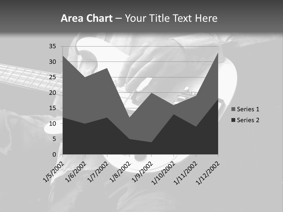 Man Playing Electrical Guitar In Black And White PowerPoint Template