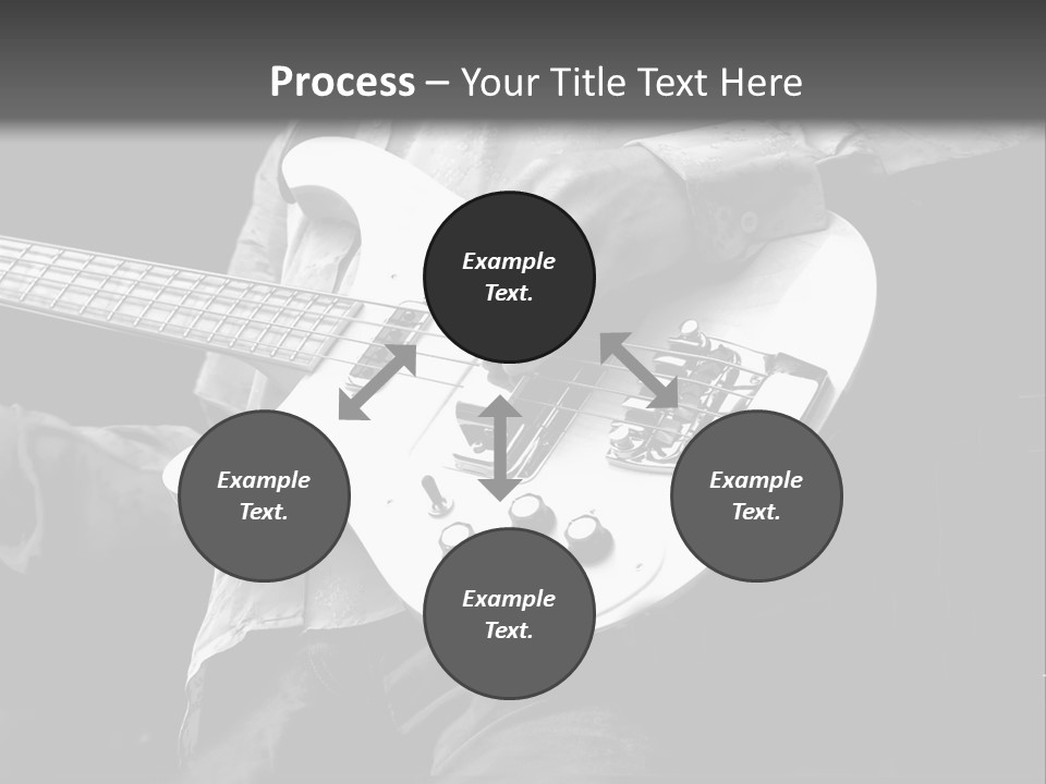 Man Playing Electrical Guitar In Black And White PowerPoint Template