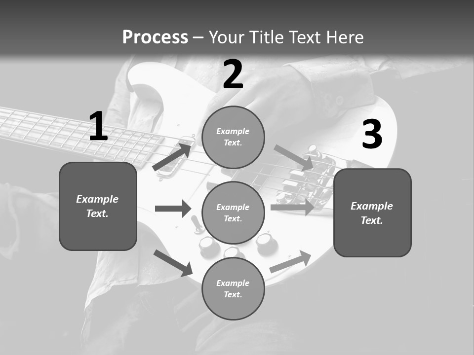 Man Playing Electrical Guitar In Black And White PowerPoint Template