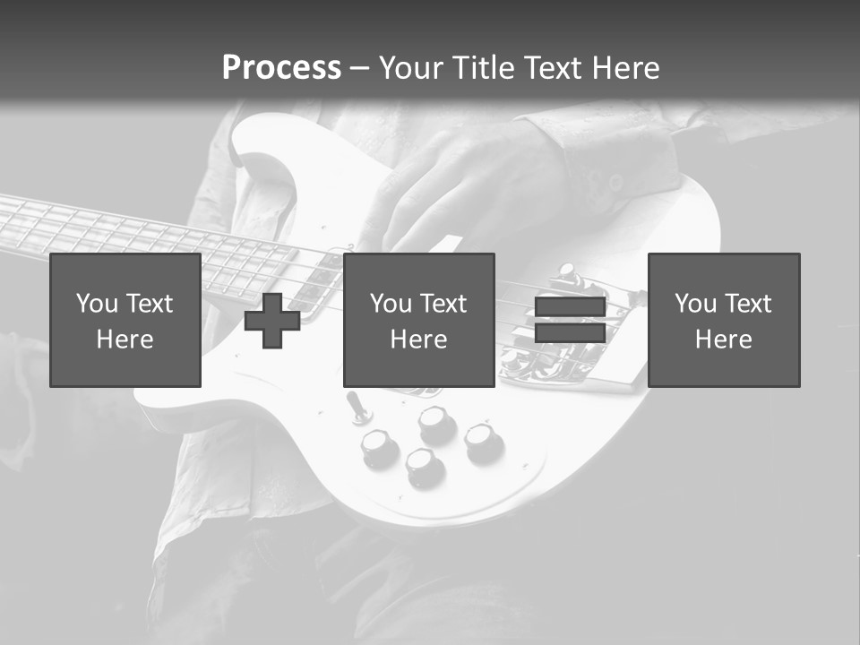 Man Playing Electrical Guitar In Black And White PowerPoint Template