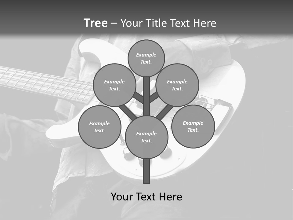 Man Playing Electrical Guitar In Black And White PowerPoint Template