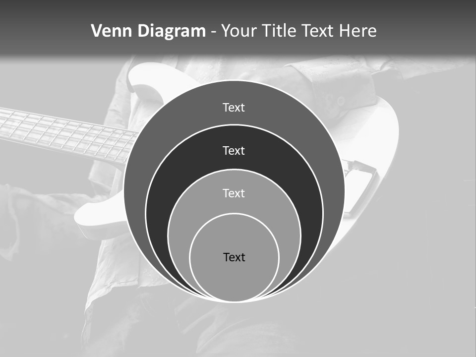 Man Playing Electrical Guitar In Black And White PowerPoint Template